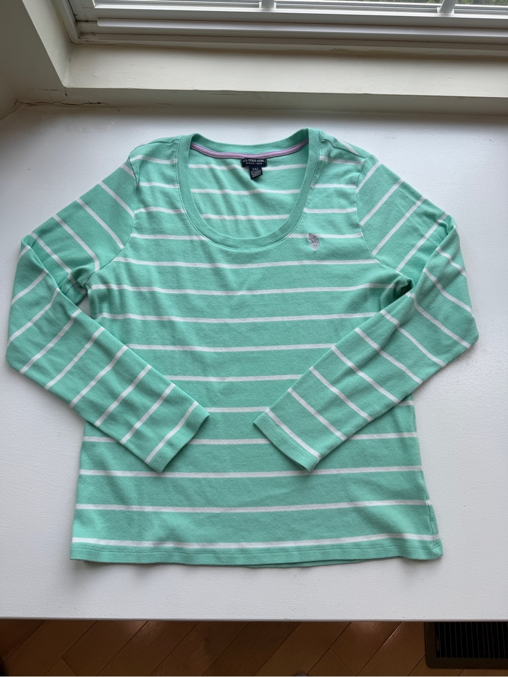 US Polo Assn. Cotton Stripped Scoop Neck Long Sleeve XXL